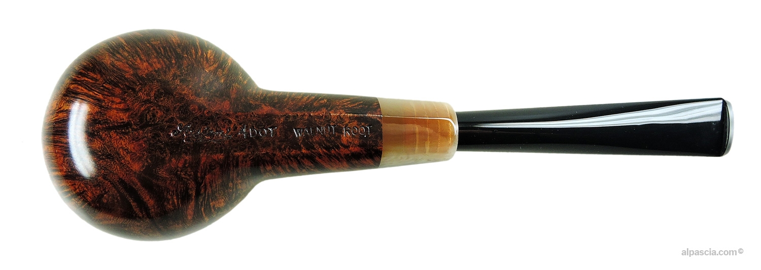 Pipa Sasieni 4 Dot Walnut Root - Vista inferiore del fusto dritto con punzonatura ufficiale Sasieni 4 Dot