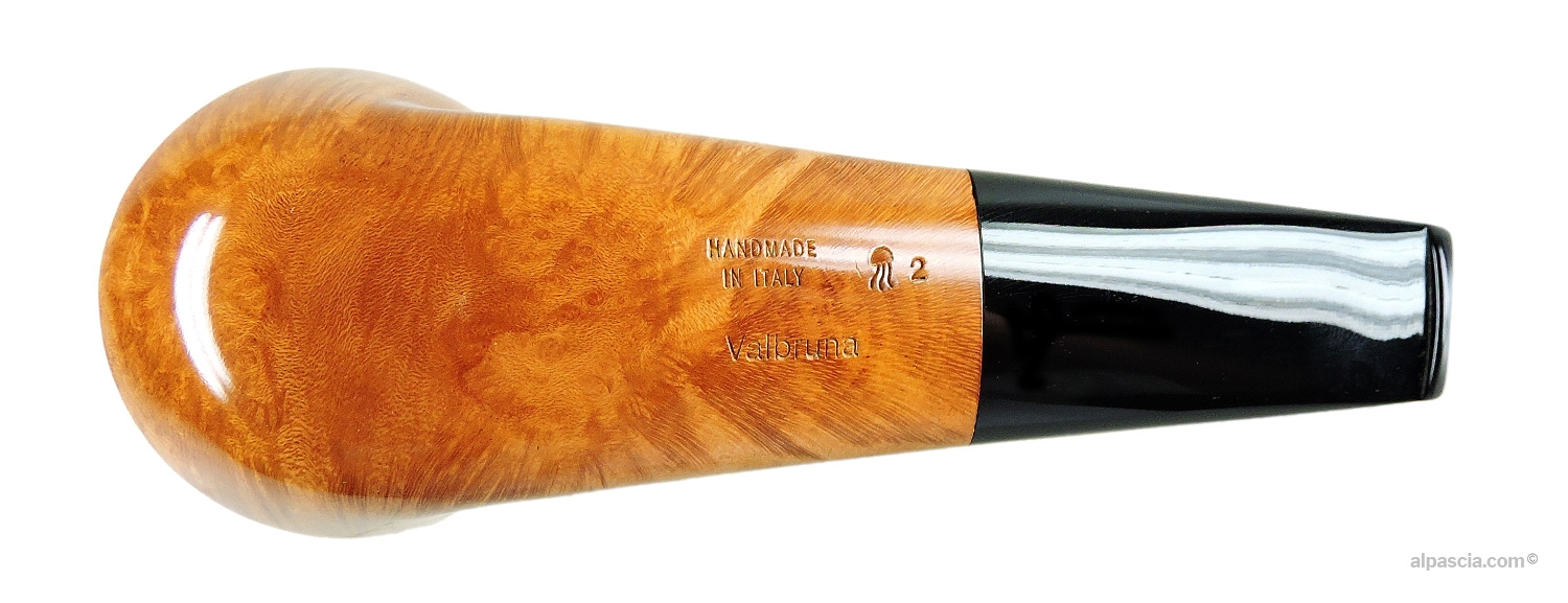 Valbruna Smooth Light 2 Jellyfish Pipe - Bottom view displaying official 2 Jellyfish grade stamps on the shank