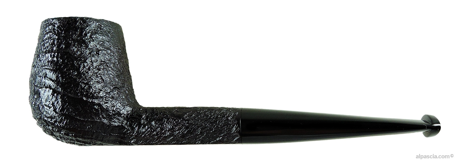 Pipa Dunhill Shell Briar 4134 Gruppo 4 - Profilo Brandy dritto sabbiato nero con bocchino in ebanite e White Spot