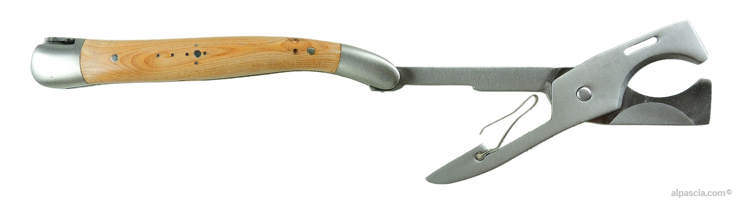 Tagliasigari a Forbice Forge de Laguiole - Vista con lame aperte in acciaio satinato pronte al taglio