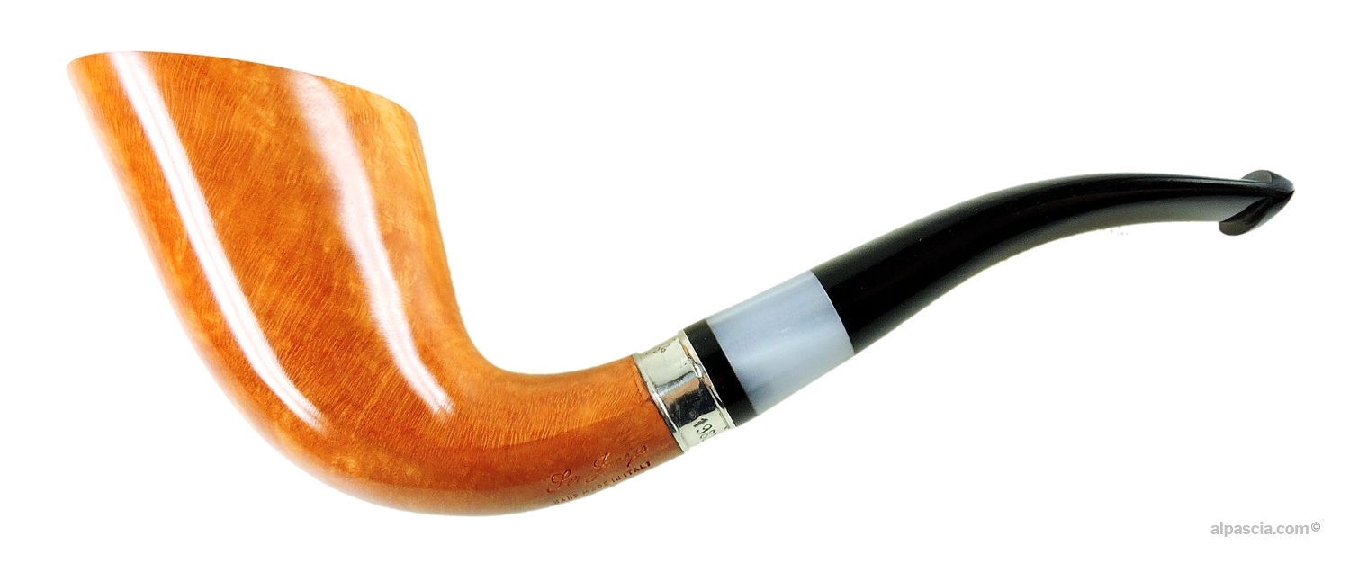 Pipa Ser Jacopo L2 Historica 2027 N. 02 - Profilo Horn curvo liscio naturale con ghiera in argento e bocchino acrilico