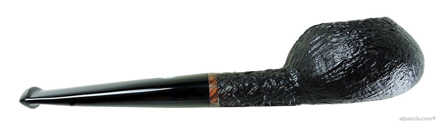 Valbruna 1 Jellyfish Sandblasted Pipe - Right side view highlighting squat rounded bowl and tactile sandblasted grain