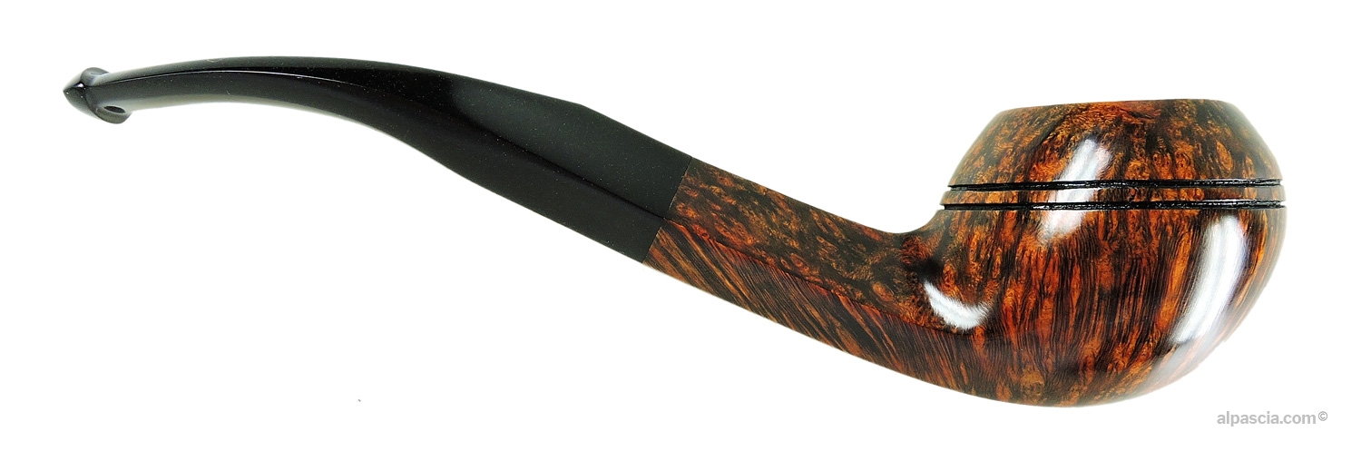 Sasieni 4 Dot Walnut Root Pipe - Right side view highlighting diamond shank and twin bowl grooves