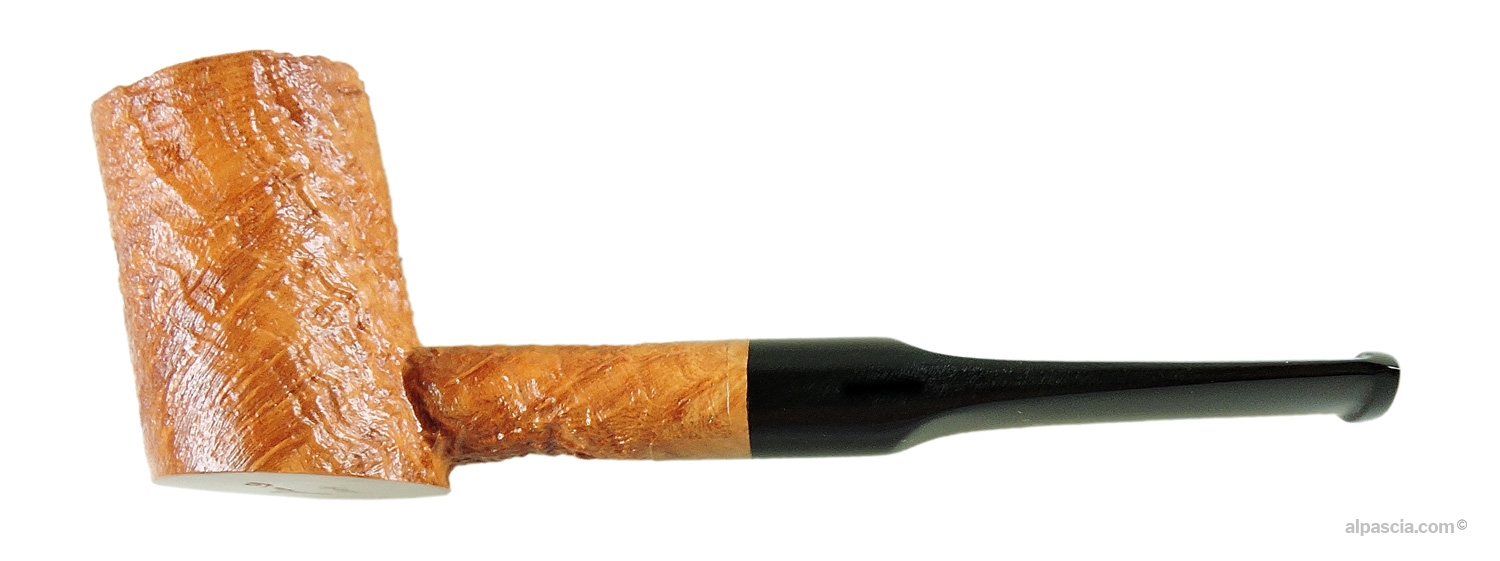 Manu Sandblasted Light Poker Pipe - Straight Poker profile in light sandblasted briar with black ebonite stem