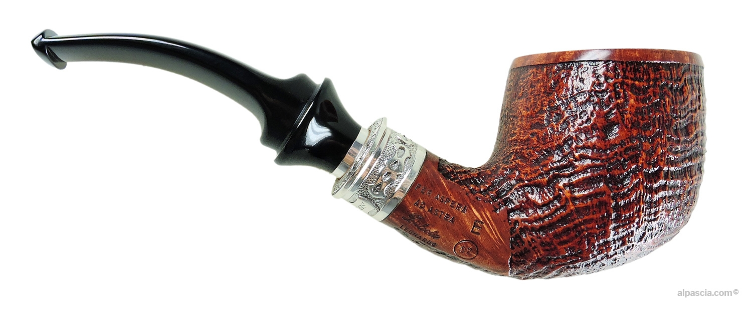 Ser Jacopo Delecta S2 Leonardo E Pipe - Right side view highlighting rich 3D sandblasted grain and curved lines
