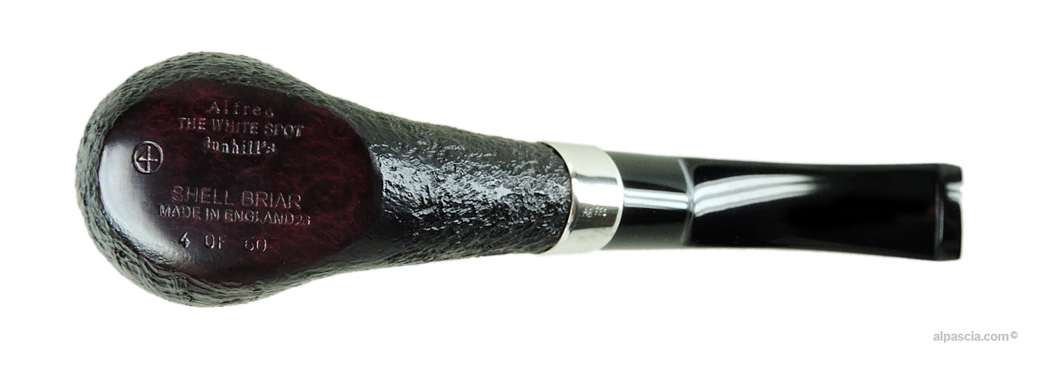Dunhill William Morris Shell Briar Pipe No. 04/60 - Bottom view displaying official limited edition 04/60 stampings