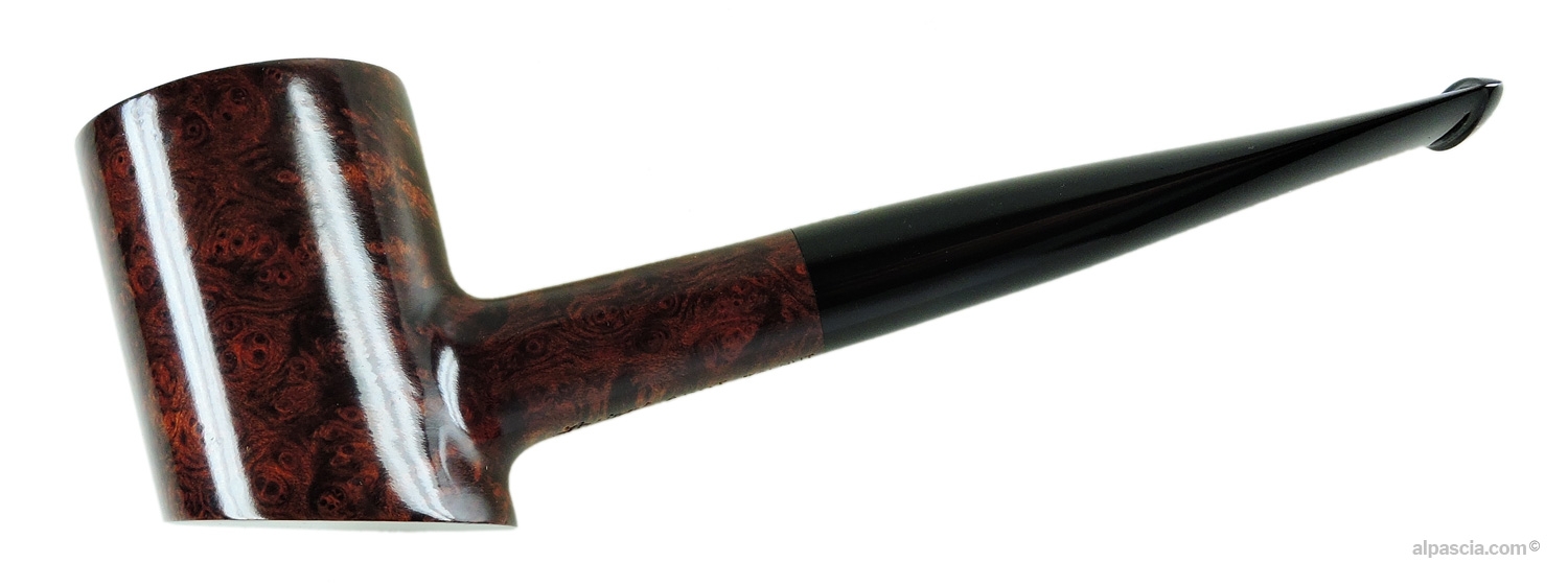Pipa Sasieni 4 Dot Walnut Cherrywood - Profilo curvo liscio noce con base solida e bocchino dritto in ebanite