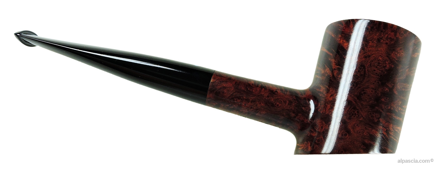 Pipa Sasieni 4 Dot Walnut Cherrywood - Vista destra che risalta le venature della radica e la finitura liscia Walnut