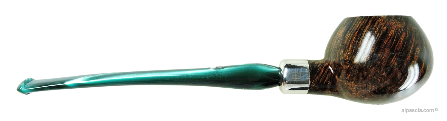 Valbruna Smooth Brown Prince 1 Jellyfish Pipe - Right side view highlighting rich warm brown briar grain