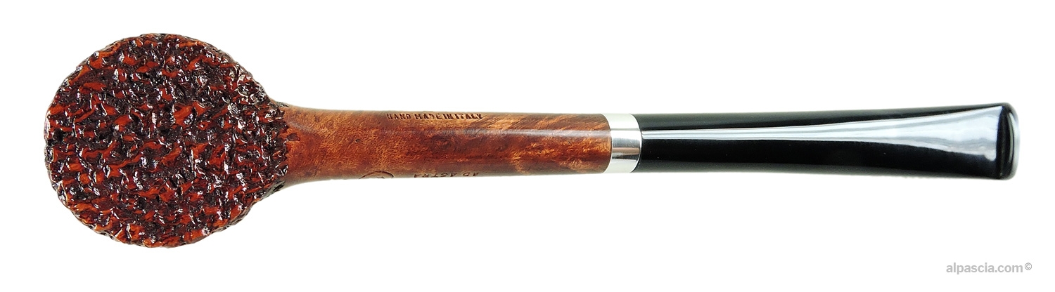 Ser Jacopo R1 A Rusticated Poker Pipe - Bottom view displaying flat sitter base and official Ser Jacopo stampings