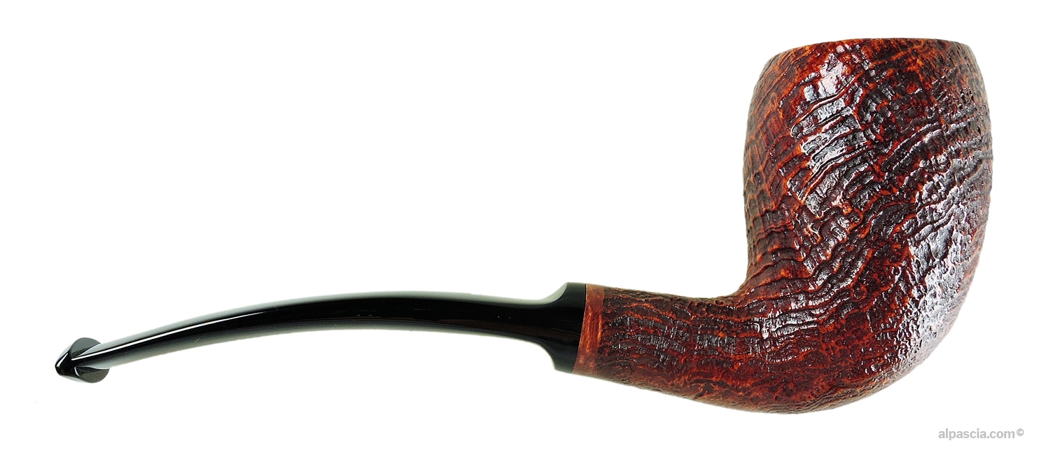 Ser Jacopo S2 A Maxima Chimney Pipe - Right side view highlighting deep sandblasted grain and tall bowl architecture