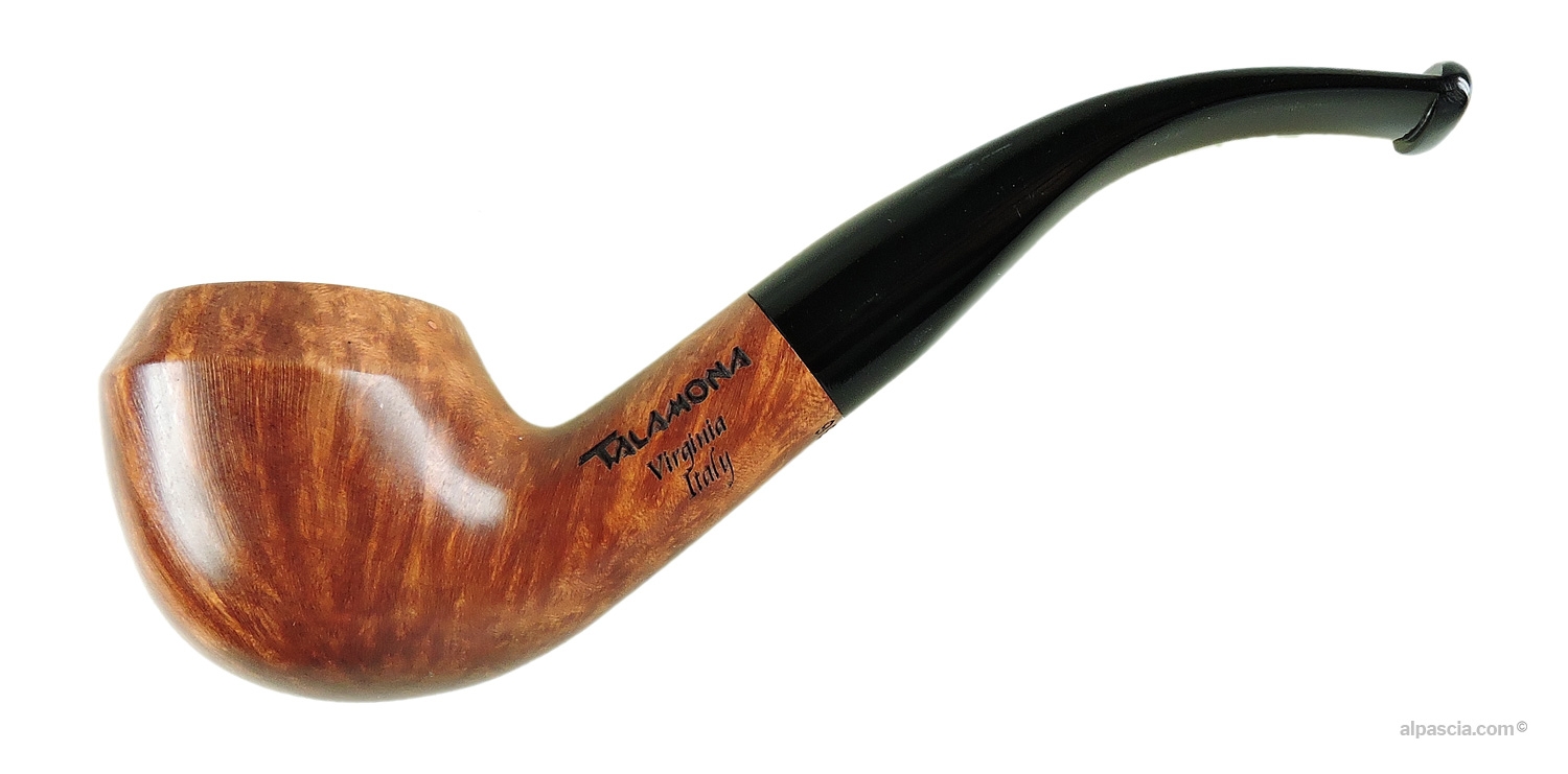 Pipa Talamona Elegant Virginia 636 - Profilo Bulldog curvo liscio con cannello romboidale e bocchino nero