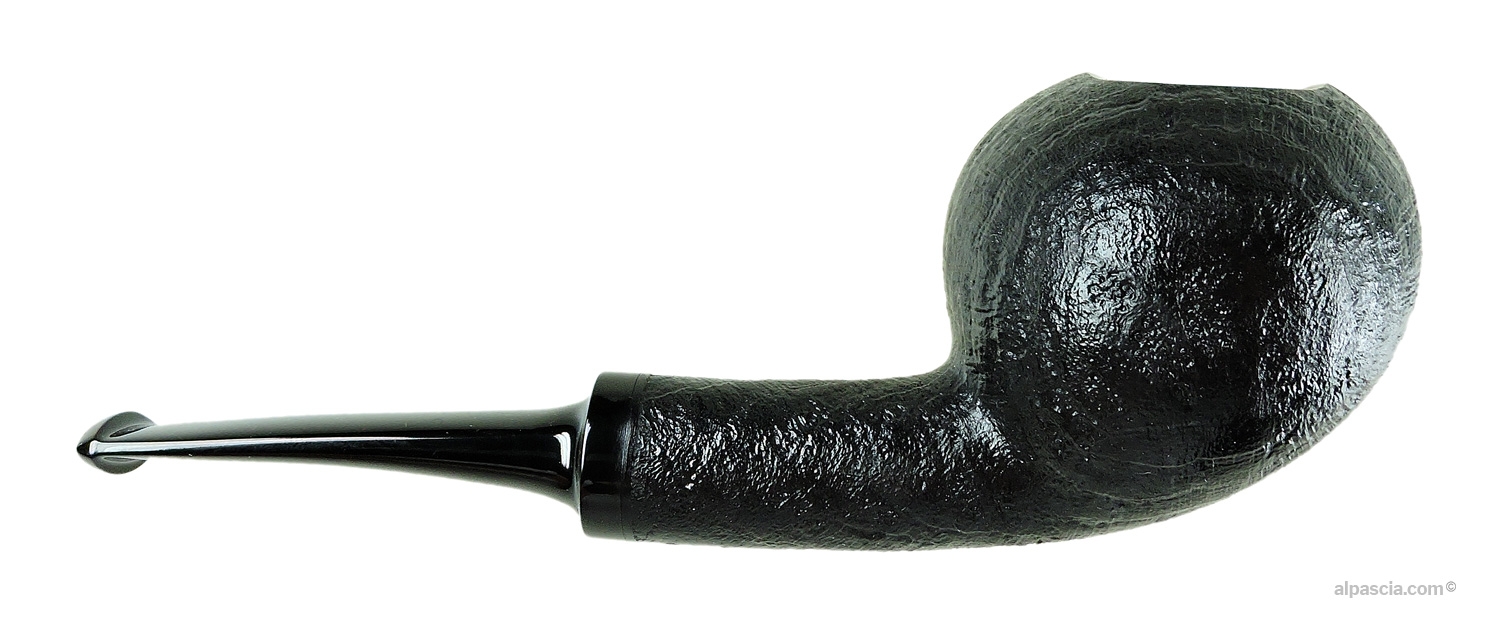 Ken Dederichs Semi-Sandblasted Freehand Pipe - Straight artisan profile with tactile contrast and black ebonite stem