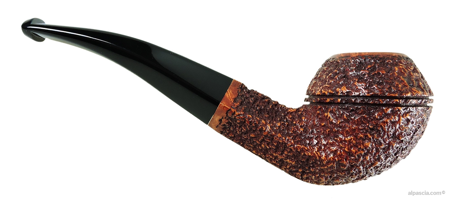 Ser Jacopo R1 Bulldog Pipe - Right side view highlighting dual smooth and rusticated briar finish