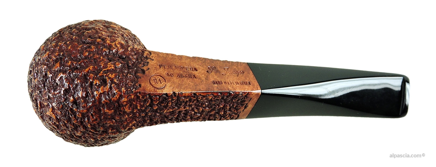 Ser Jacopo R1 Bulldog Pipe - Bottom view displaying diamond-shaped shank and official Ser Jacopo R1 stampings