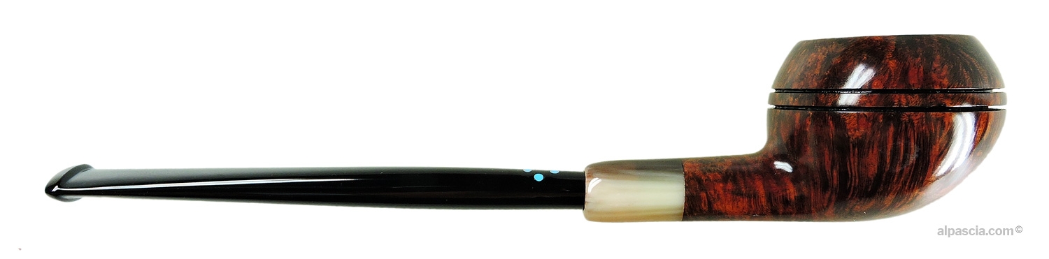 Sasieni 4 Dot Walnut Army Mount Pipe - Right side view highlighting rich walnut stain and push-tenon design