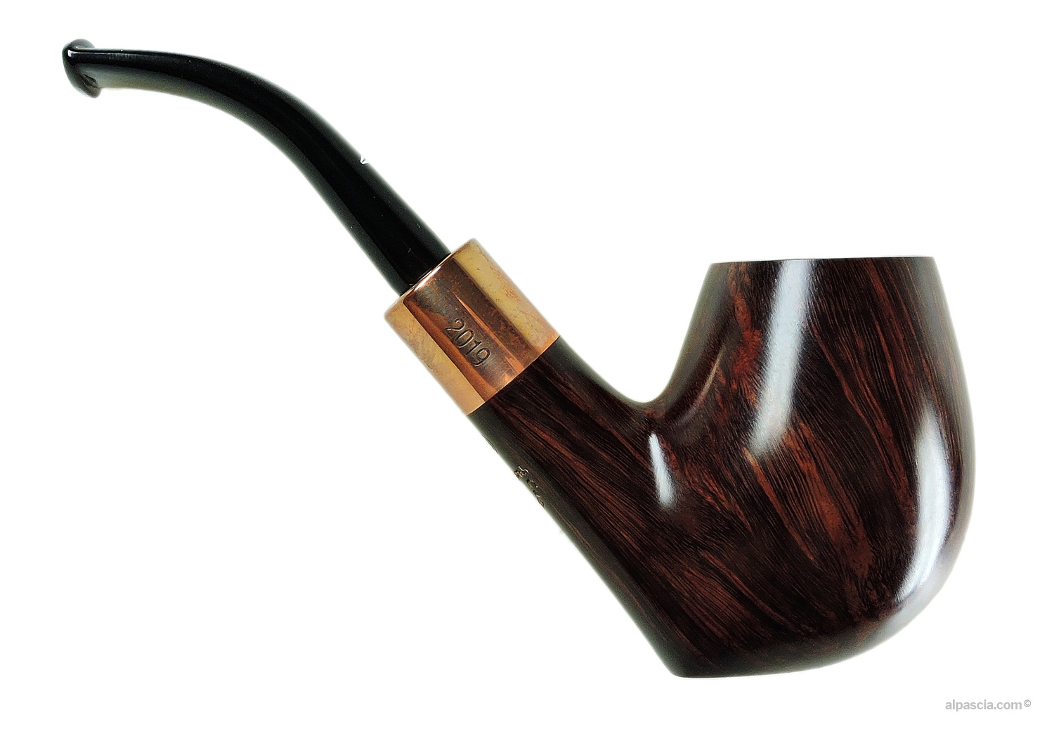 Caminetto Event 2019 Brown Pipe - Right side view highlighting rich brown stain and natural briar grain
