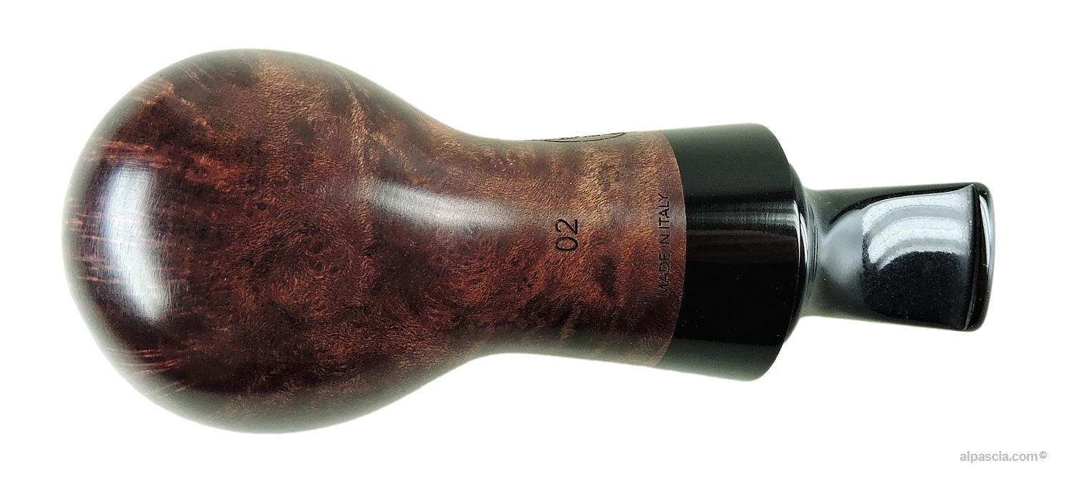 Pipa Al Pascià Curvy Walnut 02 Reverse Calabash - Vista inferiore della canna 