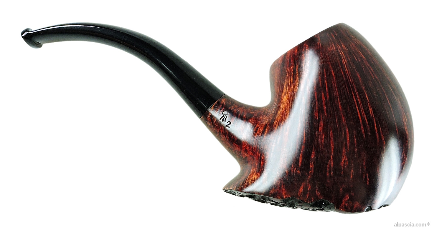Valbruna Smooth Brown 2 Jellyfish Pipe - Right side view highlighting rich brown stain and organic briar grain