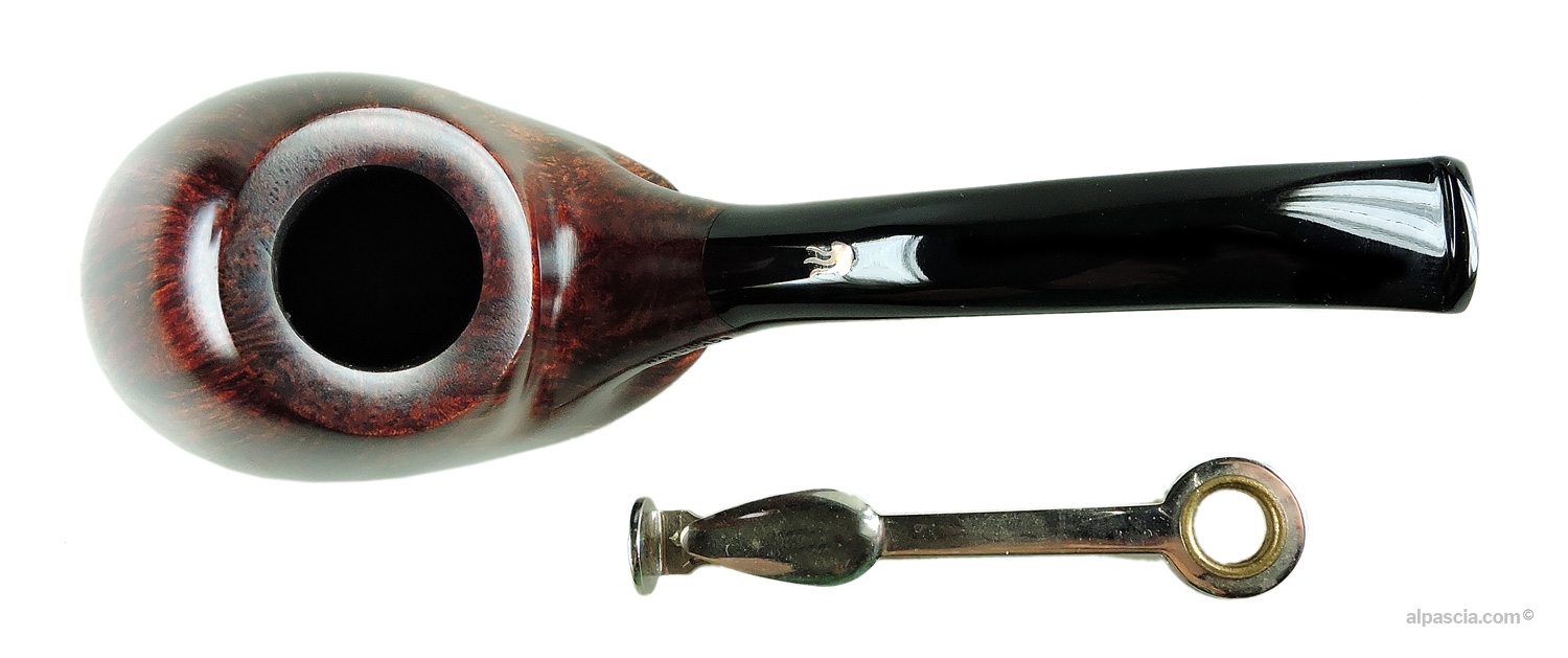Valbruna Smooth Brown 2 Jellyfish Pipe - Top-down view looking into the smooth rim and open tobacco chamber