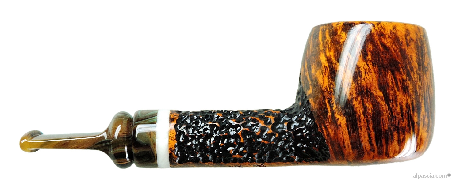 Peder Jeppesen Ida 3 Pipe - Right side view highlighting rich textured rustication and smooth contrast
