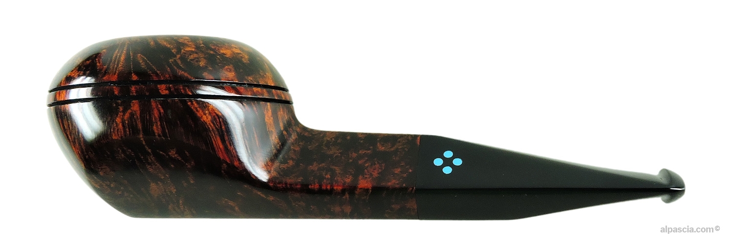 Sasieni 4 Dot Walnut Pipe - Straight smooth walnut Rhodesian profile with diamond shank and 4 Dot acrylic stem