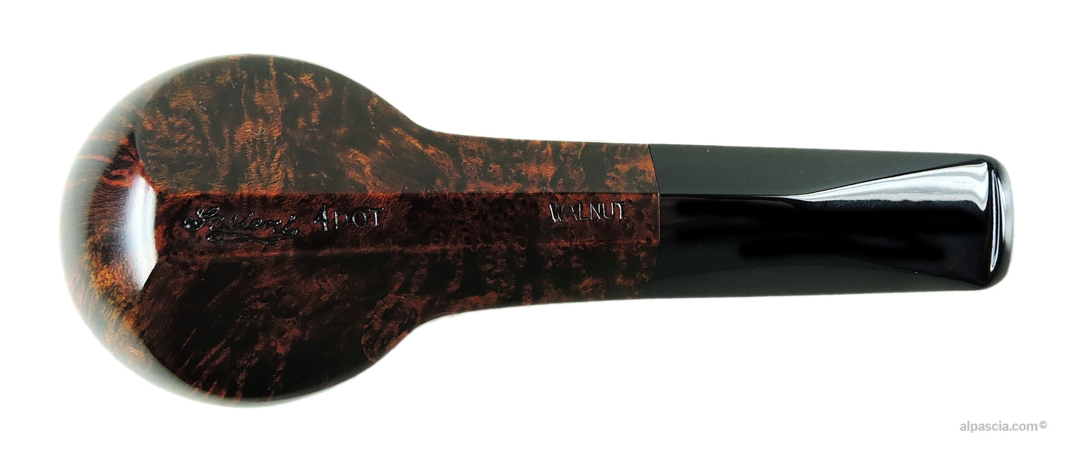 Sasieni 4 Dot Walnut Pipe - Bottom view displaying faceted diamond shank and official Sasieni stampings