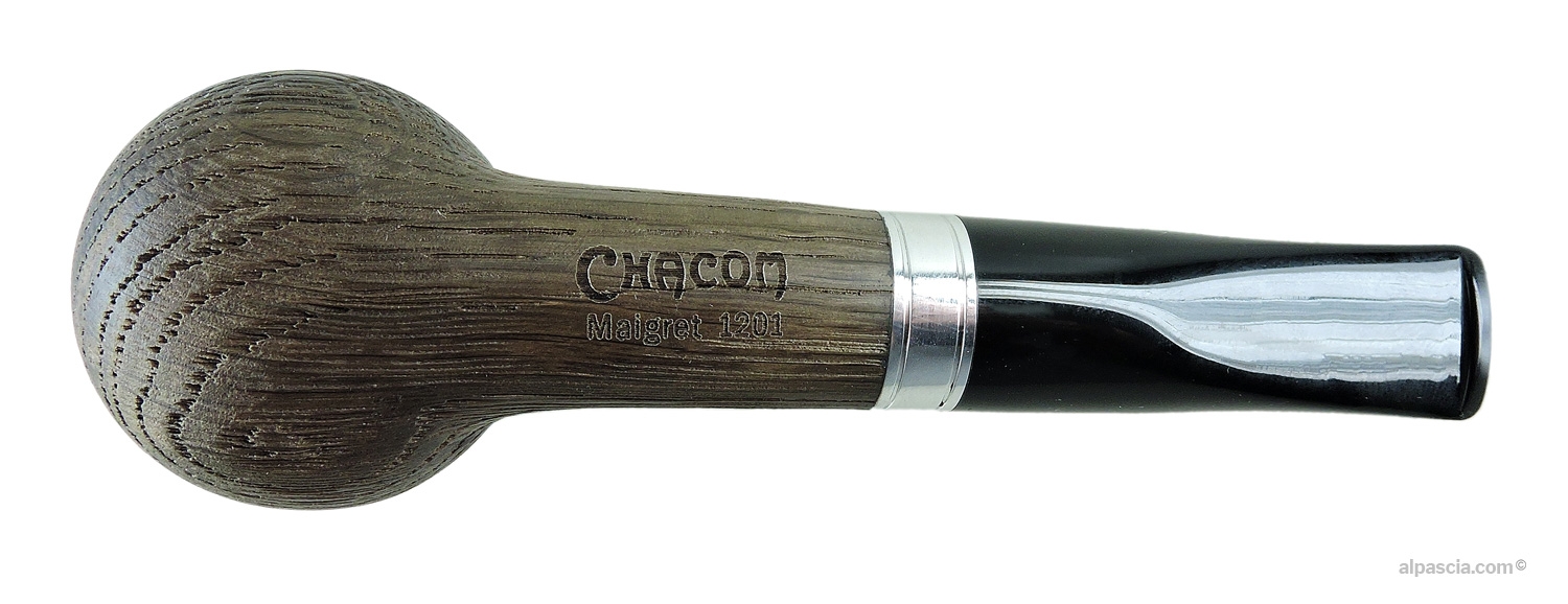 Pipa Chacom Maigret Morta 1201 - Vista inferiore del cannello tondo con punzonature ufficiali Chacom