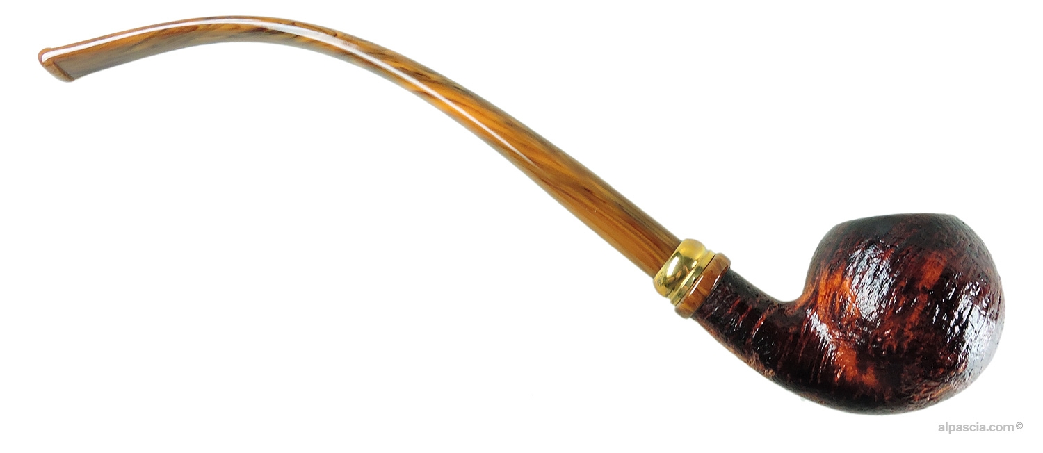 Neerup Classic Grade 3 Churchwarden Pipe - Right side view highlighting deep tactile sandblasted briar texture