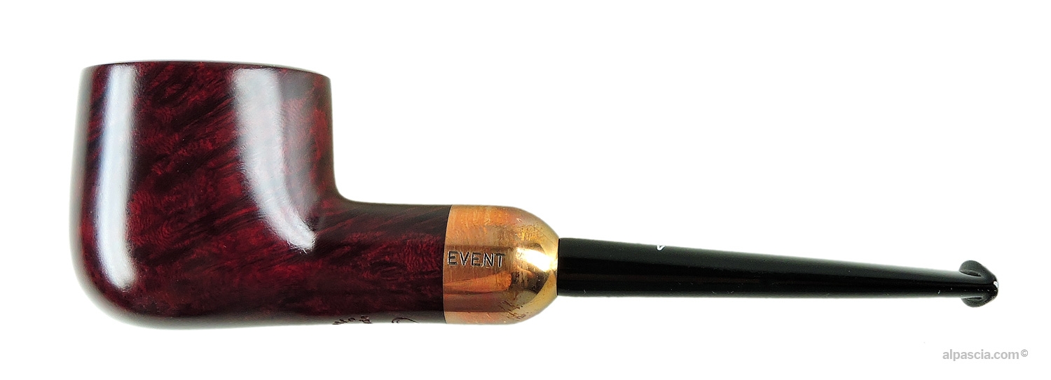 Pipa Caminetto Event 2014 Red - Profilo dritto liscio rosso con oliva in ottone e bocchino acrilico nero