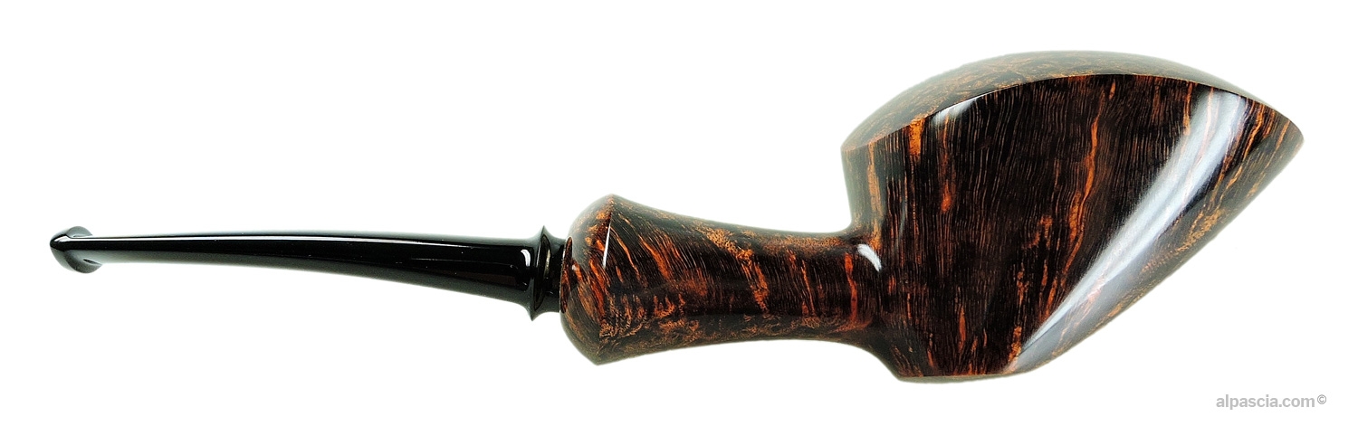 Ken Dederichs Freehand Pipe - Right side view showcasing rich flame grain briar and fluid sculptural lines