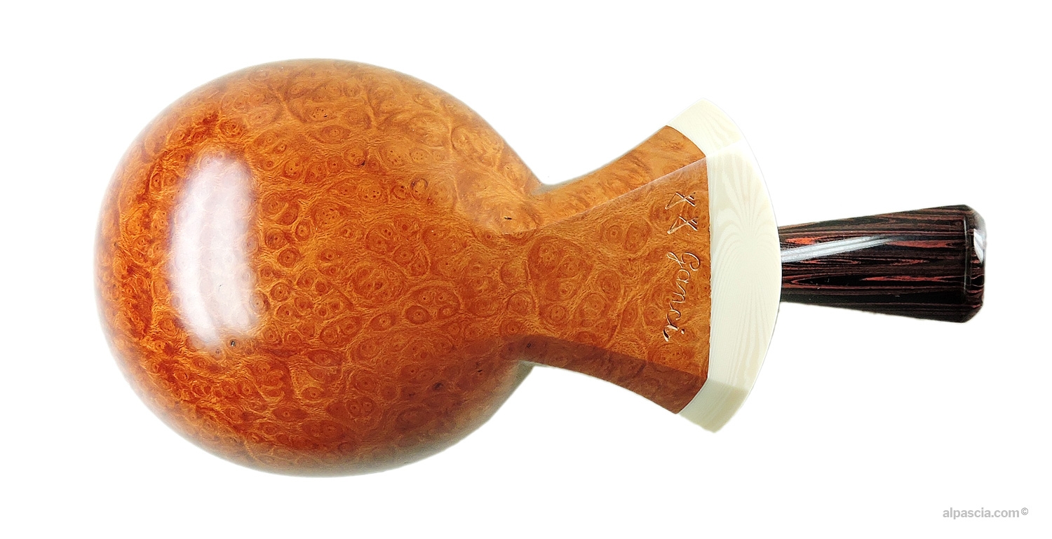 Pipa Ganci 2F Apple Chubby - Vista inferiore del cannello tondo con punzonature ufficiali Ganci 2F