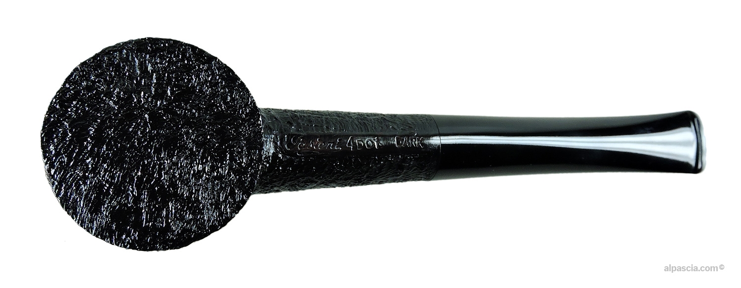 Sasieni 4 Dot Dark Cherrywood Pipe - Bottom view displaying flat bottom and official Sasieni stampings