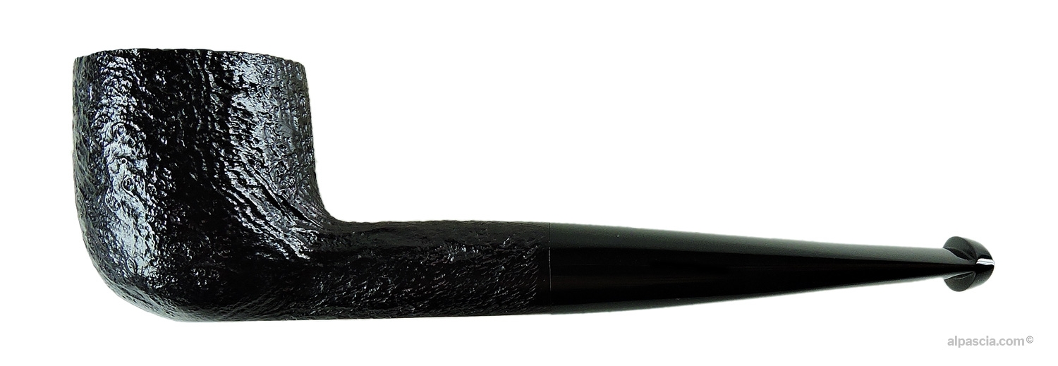 Pipa Dunhill Shell Briar 3106 - Profilo Pot dritto sabbiato nero con bocchino in ebanite e White Spot