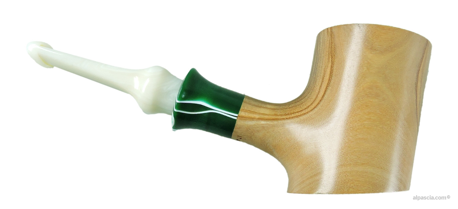 Talamona Oliver Special Pipe - Right side view highlighting rich olive grain patterns and flat sitter base