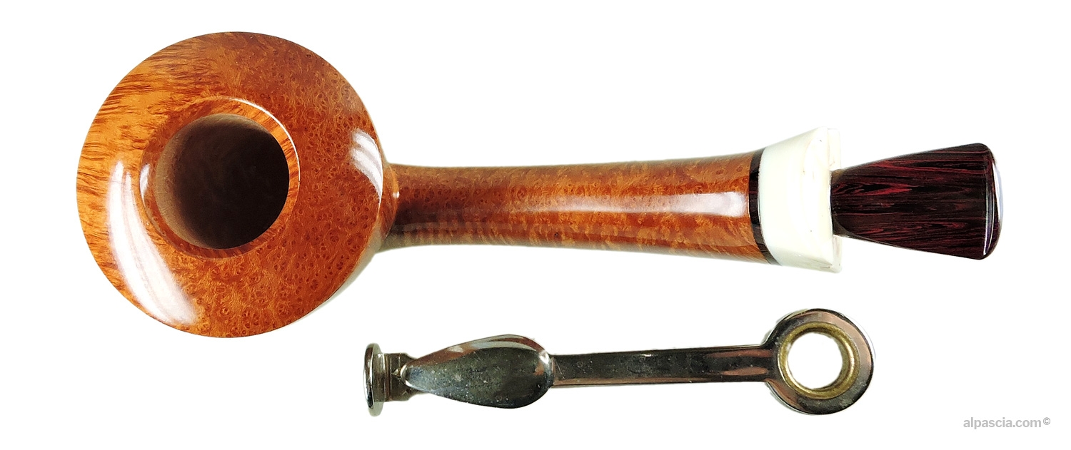 Mimmo Romeo Freehand Pipe - Top-down view into the organic chamber and natural warthog tusk accent