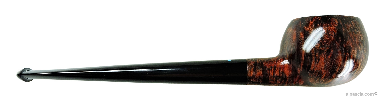 Sasieni 4 Dot Walnut Root Pipe - Right side view highlighting rounded apple-like bowl and fine grain