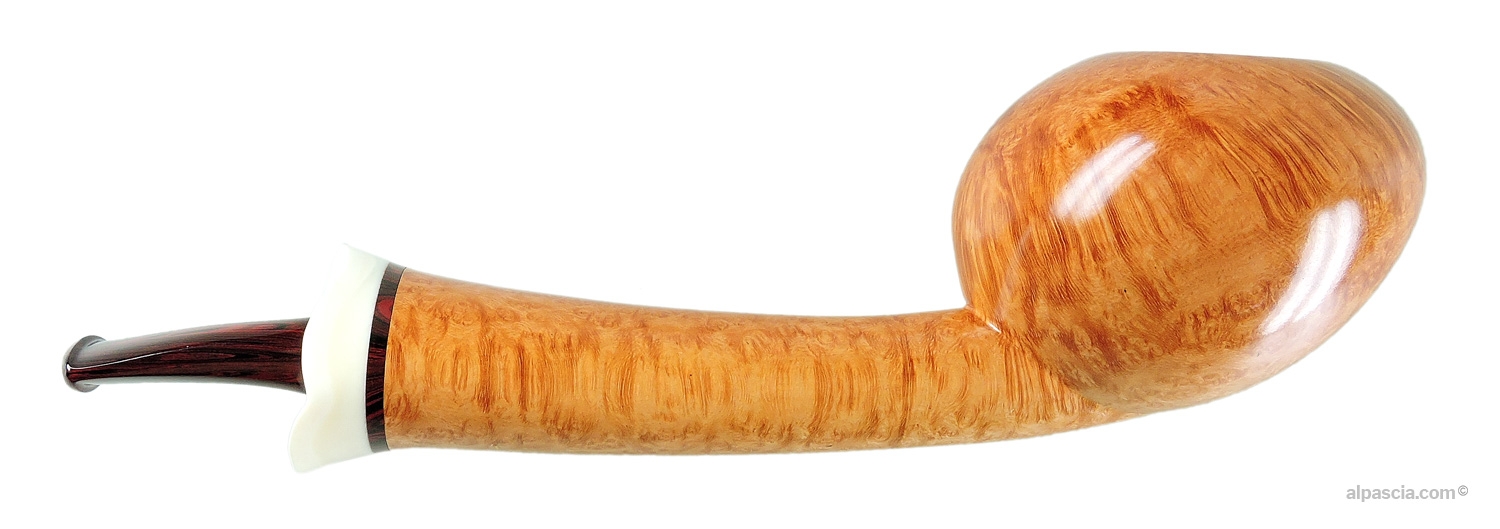 Pipa Mimmo Romeo Liscia - Vista destra che risalta le venature della radica e il design scultoreo