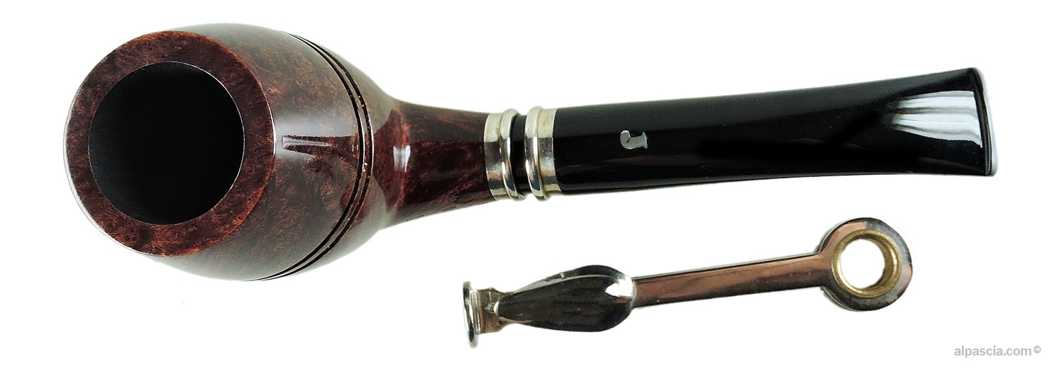 Ser Jacopo Imago L1 B Pipe - Top-down view into the chamber showcasing the twin silver junction architecture