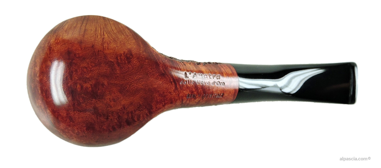 L'Anatra Rusticated Pipe - Bottom view displaying the smooth natural briar underside with official L'Anatra stamping