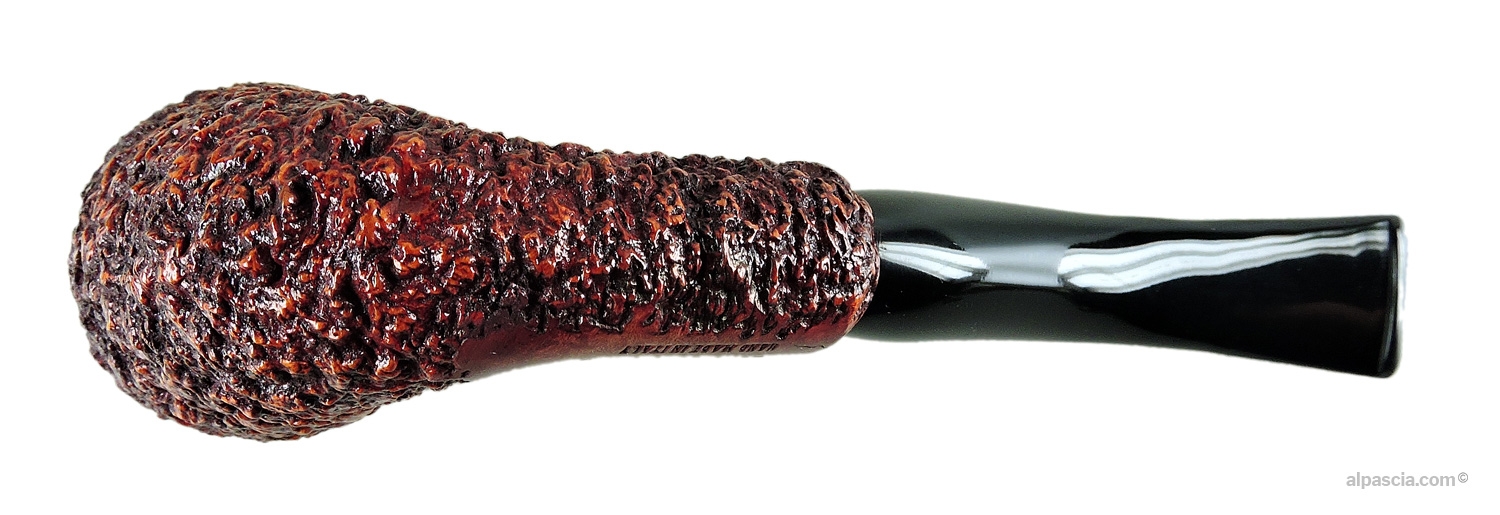 Pipa L'Anatra Rusticata - Vista inferiore del cannello con la punzonatura ufficiale L'Anatra