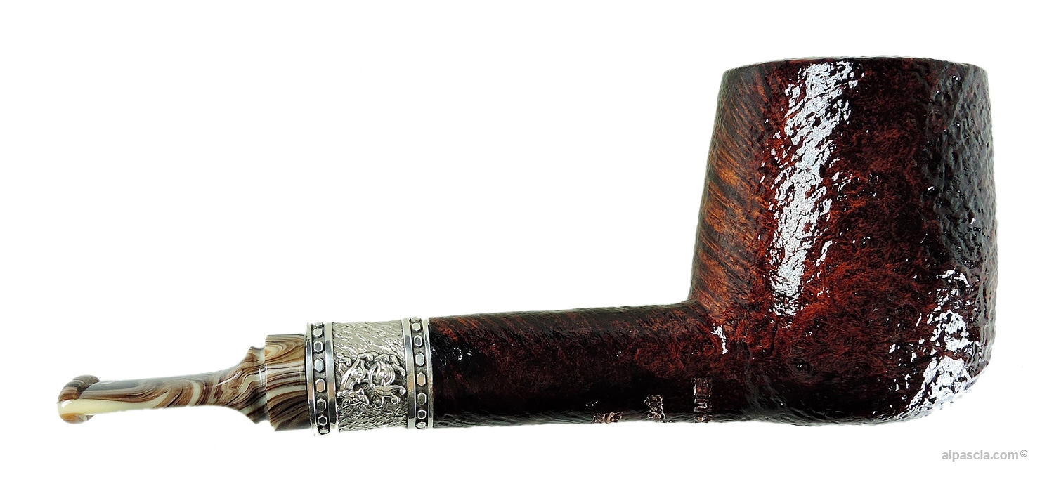 Peder Jeppesen Ida Boutique Gr 4 Pipe - Right side view highlighting deep black sandblast and long cylindrical shank
