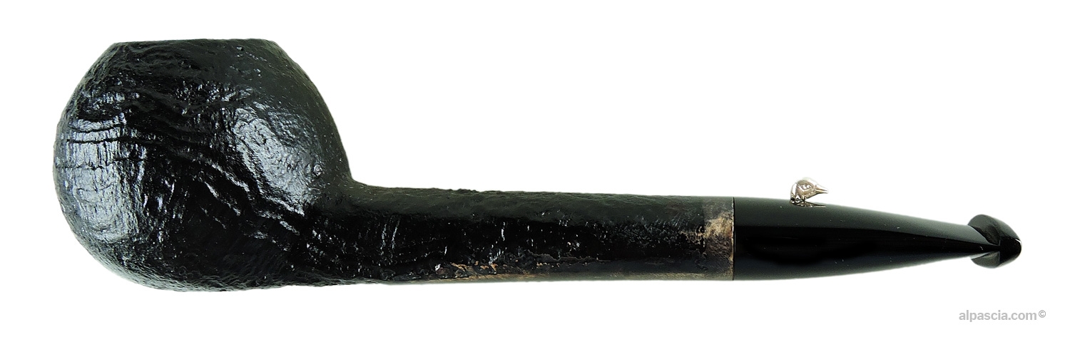 Pipa L'Anatra Sabbiata Free Form - Profilo dritto a forma libera con canna ovale e bocchino in acrilico nero