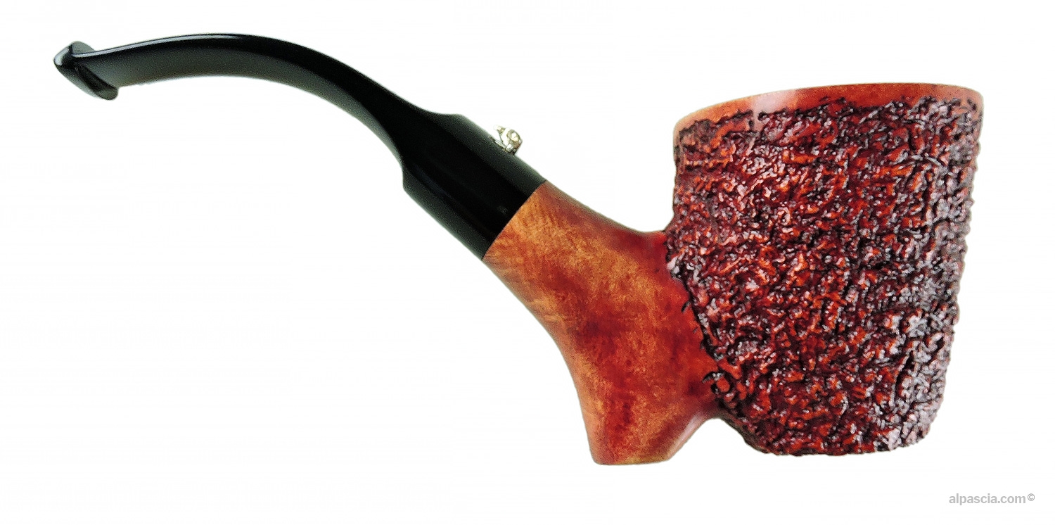 L'Anatra Rusticata Giant Pipe - Right side view highlighting substantial bowl volume and dark rustic texture