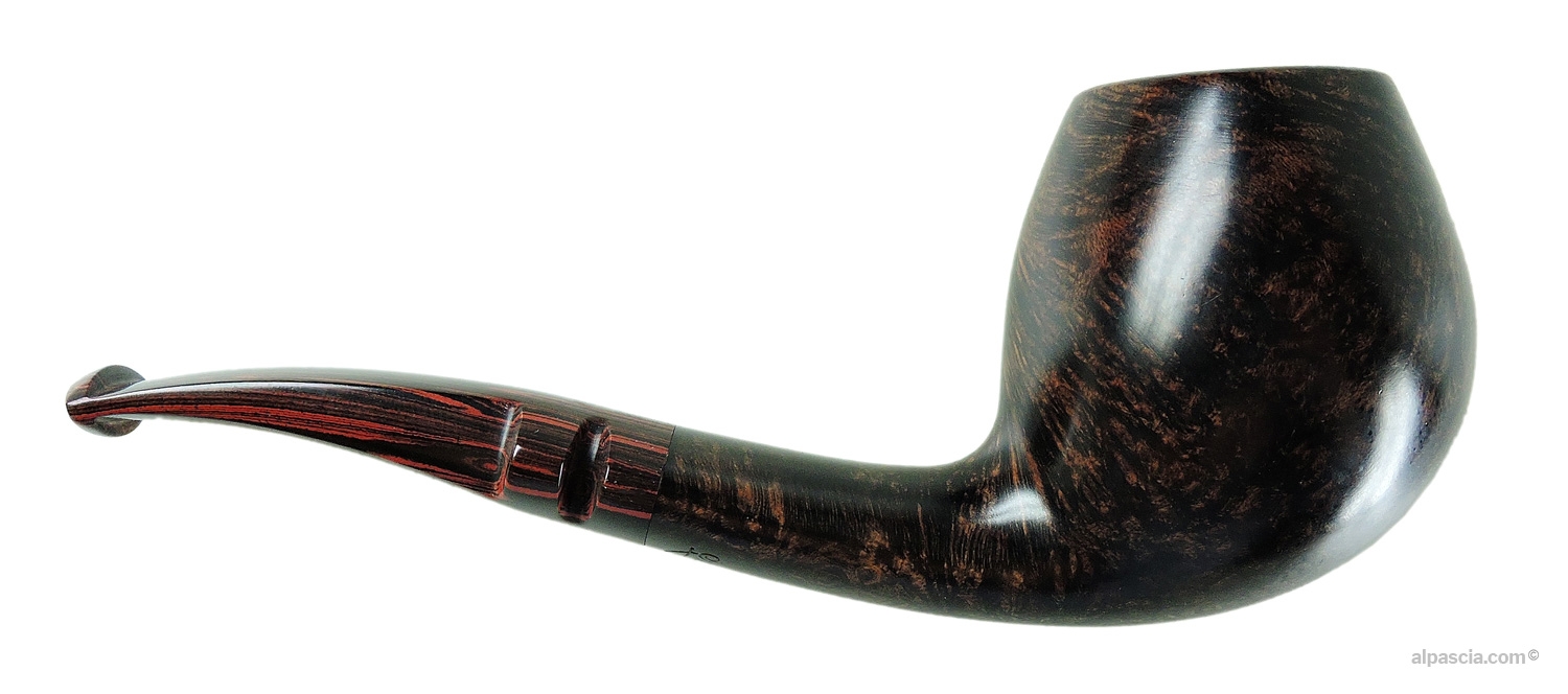 Vintage Leo Borgart Pipe - Right side view highlighting rich dark stain and cumberland swirling patterns