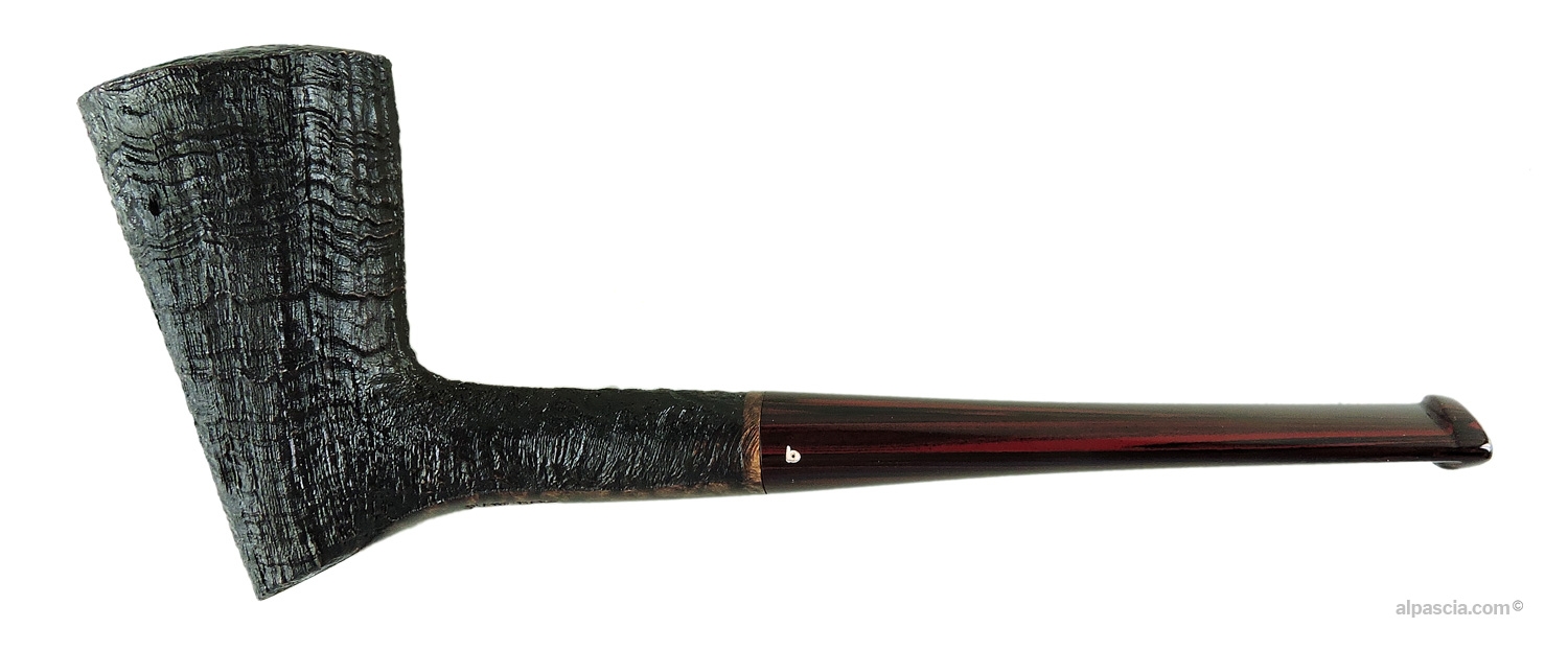 Pipa Becker 4 Clubs Free Form - Profilo dritto sabbiato nero con bocchino in cumberland