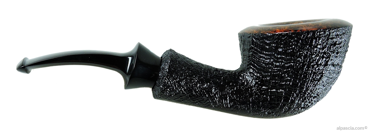 Sasieni 4 Dot Dark Walnut Pipe - Right side view highlighting deep dark walnut stain and rustic texture