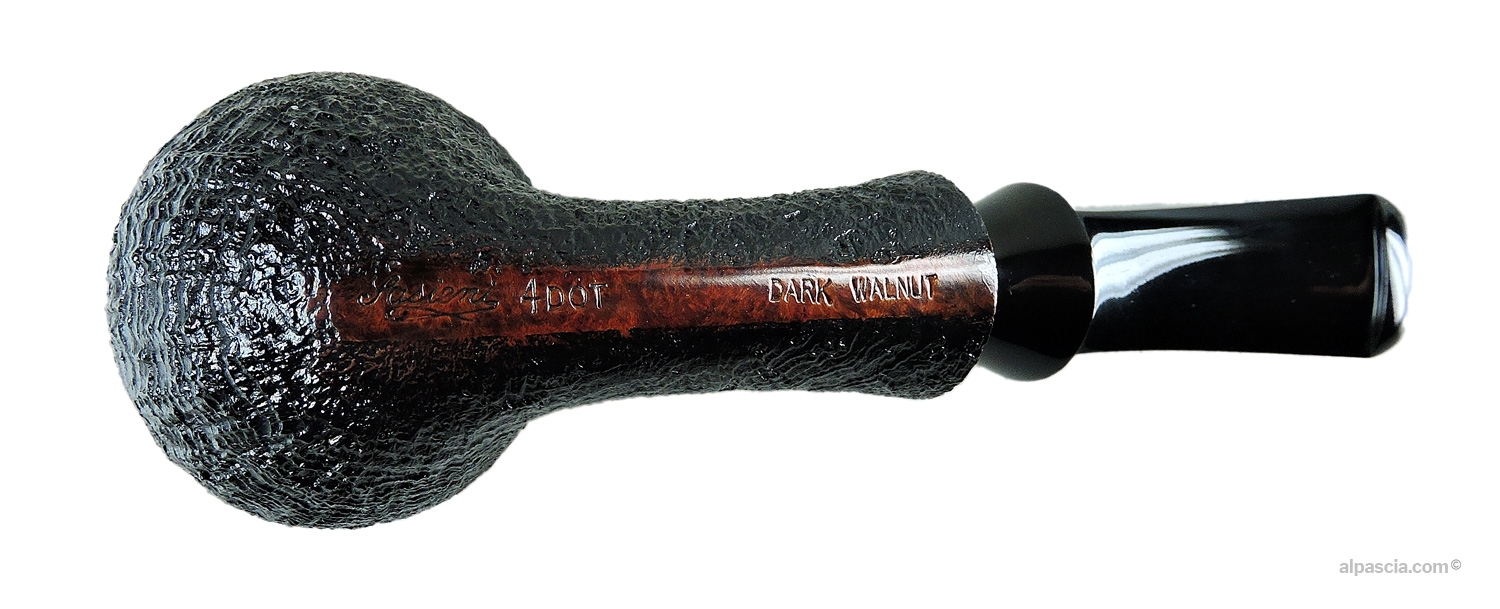 Sasieni 4 Dot Dark Walnut Pipe - Bottom view of shank displaying official Sasieni 4 Dot stampings