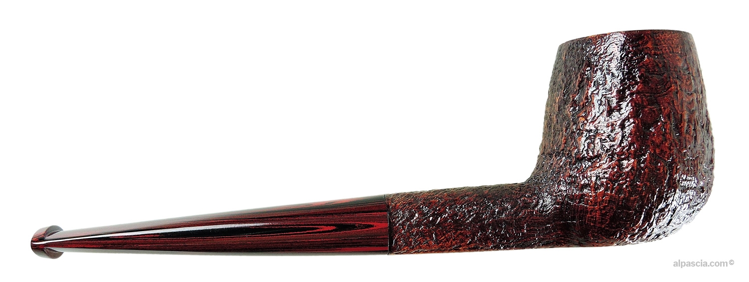 Dunhill Cumberland 4134 Brandy Pipe - Right side view highlighting rich brown sandblasted texture and Brandy shape
